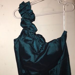 Teal Snap one shoulder dress. NWT.